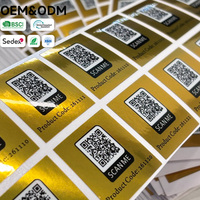 Etiquetas con Código QR en Lámina Dorada Personalizadas, Adhesivos Impermeables para la Trazabilidad de Productos