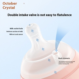 Gran oferta de fábrica, biberón de cristal sin BPA de 8oz, biberón de dibujos animados con estampado anticólico, biberón de silicona para recién nacidos de <span class=keywords><strong>0</strong></span>-3-6-12 <span class=keywords><strong>meses</strong></span>, regalo para bebés - Product Image 3
