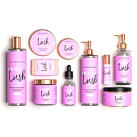 Étiquette d'emballage autocollante en vinyle imperméable or rose avec impression de logo personnalisé pour marque professionnelle de soins de la peau, beurre corporel