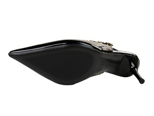 Chaussures de soirée de qualité supérieure, design slingback, métalliques, nouvelles chaussures à talons pour femmes, noires brillantes, 2024 - Product Image 6
