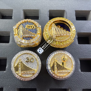Anillos de Campeonato de los <span class=keywords><strong>Golden</strong></span> <span class=keywords><strong>State</strong></span> <span class=keywords><strong>Warriors</strong></span> de la NBA, Anillos de Moda Chapados en Oro con Diamantes Creados en Laboratorio, Regalo Conmemorativo de Compromiso - Product Image 6