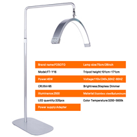 Lampe de sol demi-lune multifonctionnelle Fosoto Gold avec support pour maquillage, tatouage, beauté, lampe lune pour extension de cils