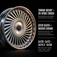 Jantes concaves forgées à turbine 19 20 22 24 26 pouces, finition chrome argent satiné, entraxes 5x120 5x112 5x114.3 5x130, déport ET15-50, moyeu personnalisé OEM