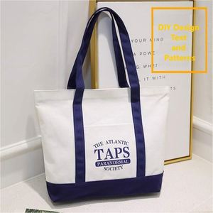 Sac de courses en toile personnalisé avec logo brodé, impression de lettres DIY, motif, poignée épaule, 40x35x10cm - Product Image 3
