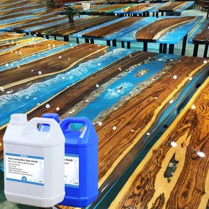 Wholesale Fast Dry Clear Liquid Crystal Kit Resin table Art Hardener transparent Fast Cure Wood Coating Two Part Epoxy Resin