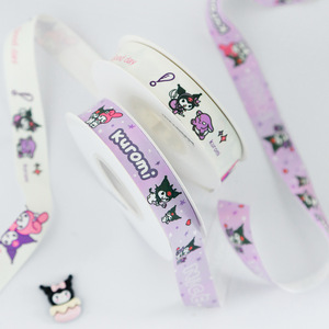 Kuromi Ribbons Grosgrain Printed Cartoon Adhesive For Gift Wrapping Diy Decor - Product Image 5
