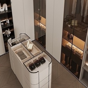 Dormitorio Principal Contemporáneo de Madera Maciza Personalizado con un Elegante y Lujoso Vestidor con Armario para Joyas y Cajones de Almacenamiento - Product Image 2