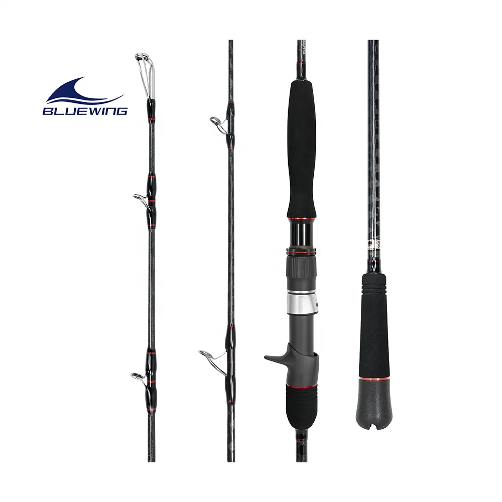 BLUEWING 200g/300g/400g Offshore Carbon Fiber Solid Slow Jigging Rod Fishing Slow Pitch Jigging Popping Rods