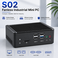 PC industriel sans ventilateur J1900, double LAN, RS232, mini-ordinateur embarqué, 8 Go/12 Go de RAM, SSD MSATA 64/128 Go, Windows/Linux pour l'automatisation