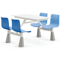 Table à manger en acier pour quatre personnes au design moderne, mobilier pour la maison, la cantine scolaire ou le restaurant, en métal pour un usage en appartement
