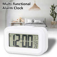 Jam Alarm Digital LED, Jam Alarm Digital LED Mode 12/24, layar Alarm Digital elektronik, jam Desktop, tampilan tanggal, suhu dengan lampu malam