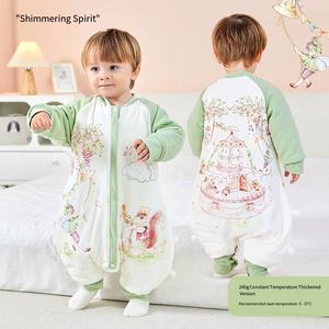 Sac de couchage/combinaison pour enfants en coton matelassé de 240 g, à <span class=keywords><strong>jambes</strong></span> séparées, fibre thermostatique, fermeture éclair en métal, automne/hiver, épaissi pour bébé - Product Image 3