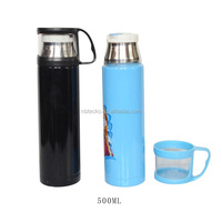 Bouteille d'eau de sport isolée à froid de 17 oz, bouteille d'eau en plastique à presser