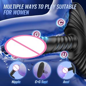 Vibrateur anal à triple stimulation avec ciblage du point P et du périnée, rechargeable par USB, étanche, sans latex, dispositif de stimulation pour adultes - Product Image 4