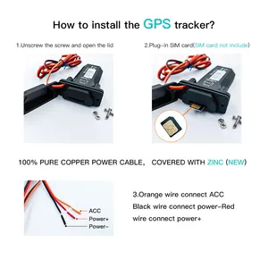 방수 Gps 트래커 3pin 릴레이 보안 추적 장치 차량 시스템 무료 앱 웹 소프트웨어