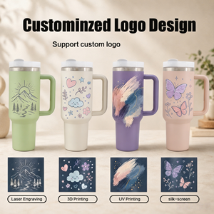 Custom 40oz Adventure Tumbler with Handle Vacuum Insulated <b>Metal</b> Cup Double Wall Stainless Steel Travel Coffee Mug - Product Image 2