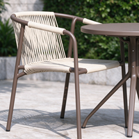 Ensemble table et chaises pliantes en aluminium, style moderne minimaliste, résistant à la rouille et aux intempéries, idéal pour café, salon de thé, jardin - Vente directe usine