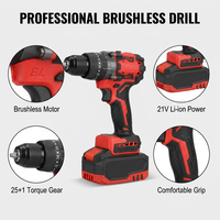 Perceuse sans fil 21V sans balais, tournevis électrique portable avec 2 batteries, outil électrique domestique pour le bricolage