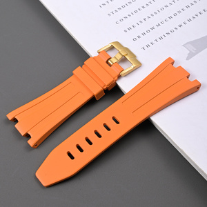 Bracelet de montre en caoutchouc 28mm FKM compatible avec AP Bracelet en caoutchouc <span class=keywords><strong>bleu</strong></span> marine orange Bracelet de plongée sport Vente directe d'usine - Product Image 1