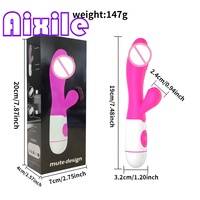 Kaninchen-Vibrator für Frauen 30 Geschwindigkeiten Wiederaufladbarer G-Punkt Klitoris-Stimulator Dildo Vagina Weiblicher Masturbator Sexspielzeug für Erwachsene