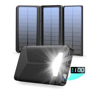 Chargeur solaire portable sans fil haute capacité 20000mAh avec double port USB, batterie externe 10000mAh, banque d'alimentation solaire - Product Image 2