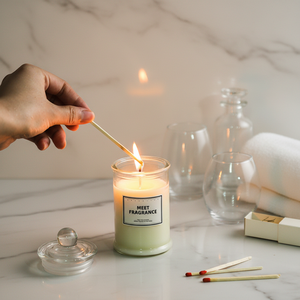 Difusor de Aromaterapia Artesanal con Varillas y Juego de Velas de Cera de Soja, Frasco de Vidrio Natural Ecológico, Regalo para el Día de la Madre, Ambientador - Product Image 1