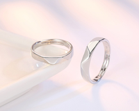 Couple de mariage anneaux pierres précieuses Bizuteria 925 argent plaqué bijoux fiançailles hommes femmes anneau Anillos bague réglable