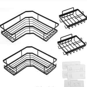 <span class=keywords><strong>Support</strong></span> de rangement d'angle en triangle pour salle de bain, design moderne et simple, <span class=keywords><strong>support</strong></span> d'<span class=keywords><strong>outils</strong></span> de nettoyage multifonction <span class=keywords><strong>mural</strong></span> en métal non pliant - Product Image 6
