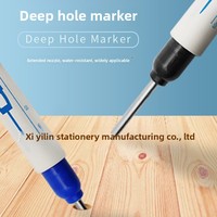 Marqueur pour trous profonds 30 mm pour le travail du bois et la rénovation ; Encre noire permanente multi-usage avec une pointe longue