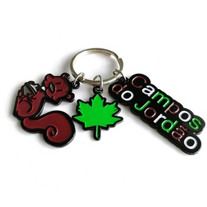 Llaveros de Metal Personalizados de Campos Do <span class=keywords><strong>Jordao</strong></span>, Recuerdos con Múltiples Dijes de Ardilla y Hoja de Arce, Logotipo Personalizado - Product Image 1