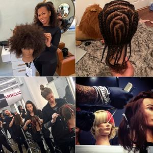 Tête de Mannequin avec 100% Cheveux Humains Bouclés Formation Tête de Mannequin Cosmétologie Tête de Poupée pour Coiffeur Filles Pratique - Product Image 6