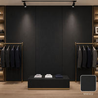 Panneau mural WPC grain de bois noir en gros, classe E0, ignifuge B1, certifié CE, revêtement mural plat intérieur pour salon et hôtel
