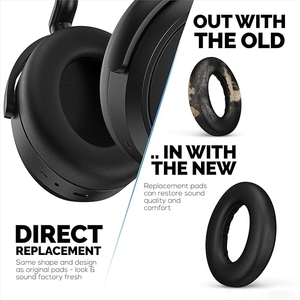 Almohadillas de Repuesto Teeline para Auriculares <span class=keywords><strong>Sennheiser</strong></span> Momentum 4 Inalámbricos Over-Ear - Cuero Proteico Transpirable y Espuma Viscoelástica Duraderas - Product Image 4