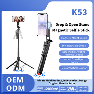 Trípode Magnético para Selfies X K53, Soporte Extensible de Aleación de Aluminio de 1.83m para Teléfono, Control Remoto Bluetooth 360 °   Tornillo Giratorio Portátil - Product Image 2