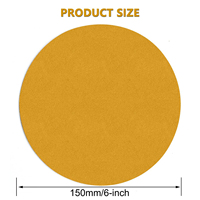 Disques de ponçage en oxyde d'aluminium jaune OEM de 6 pouces (150 mm) avec bande auto-agrippante pour le polissage et le ponçage du métal, du bois et des meubles