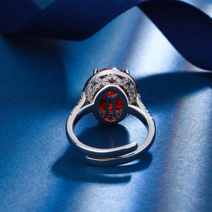 Luxe Fijne Sieraden Rood Geel Roze Paars Gemalen Ijs Geslepen Cz Diamanten Ovale Ring Prinses Diana Edelsteen Vrouwen Verlovingsringen - Product Image 4