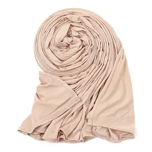 High quality Solid Color Cotton Jersey Mercerized Cotton Modal Soft Ladies long Hijab Scarf