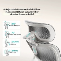 Chaise ergonomique moderne en maille avec repose-pieds réglable, support lombaire dynamique à ailettes, accoudoirs 5D et base en acier pour bureau de direction