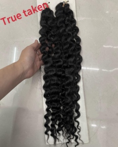 Tùy Chỉnh Bao Bì Ý Curl 2 Bó <span class=keywords><strong>Crochet</strong></span> Bện Tóc Set 18Inch Cao Cấp Tổng Hợp Dệt Curl Bím Tóc Giống Như Tóc Con Người - Product Image 2