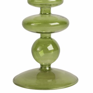 <b>Glass</b> Candle Holder Taper Modern Disc Sphere Design Table Decor Pair - Product Image 3