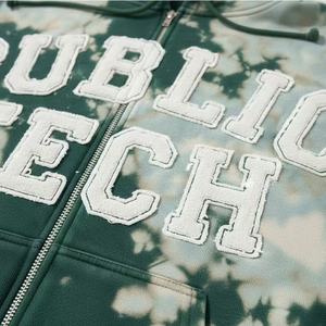 Sweat-shirts pour hommes à fermeture éclair, coupe ample, broderie appliquée, lavage vintage, poids lourd 450 g/m², délavé au soleil, fabrication de haute qualité personnalisée - Product Image 2