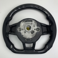 Volant en cuir semi-perforé en fibre de carbone avec écran LED pour Golf 5 6 7 R MK5 MK6 MK7 Gti Polo 6R Passat B8 B6 CC
