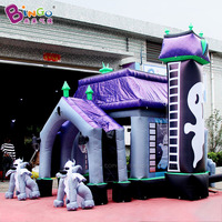 Maison hantée gonflable d'extérieur en forme de citrouille effrayante, labyrinthe gonflable personnalisé pour Halloween, décoration de fête d'Halloween