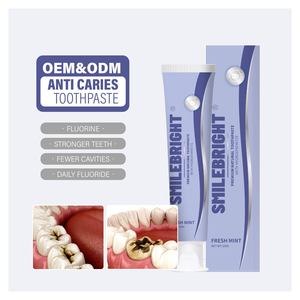 Bán buôn biểu tượng tùy chỉnh Fluoride xylitol Probiotic chống khoang men sửa chữa hương vị trái cây tùy chỉnh hương vị kem đánh răng - Product Image 1