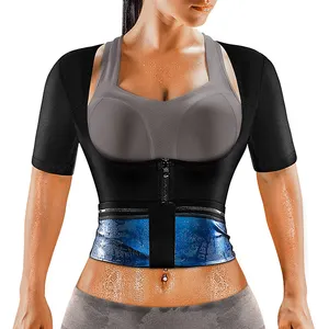 Hot Selling Deep U Sauna Suit for Women Weight Loss Suana Shirt Sweat Waist Trainer Fitness Body Shaper Vest