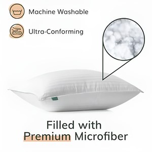 Oreillers de lit doux pour la peau 2 pièces, 50x70cm, rembourrage alternatif en duvet de qualité hôtelière, oreiller de soutien moyennement ferme - Product Image 3