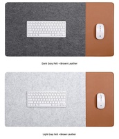 Tapis de bureau exécutif haut de gamme en cuir et feutre, tapis de souris et de clavier extra large réversible double face, tapis de bureau antidérapant OEM