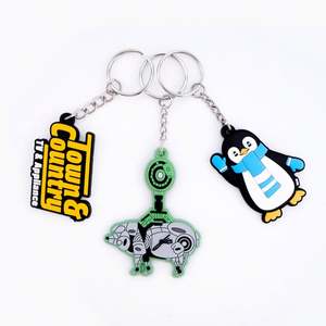 Porte-clés personnalisé OEM sans minimum de logo en caoutchouc 3D en PVC souple Porte-clés - Product Image 1