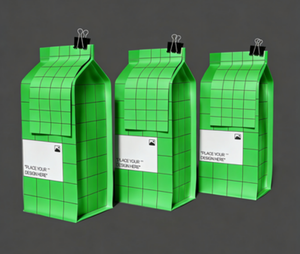 Bolsa de papel cuadrada con base plana para ventana, bolsa de papel kraft con impresión personalizada para granos de café - Product Image 3