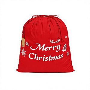 Custom Cloth <b>Christmas</b> <b>Gift</b> <b>Bag</b> Classic Santa Sack Drawstring Design 100% Cotton <b>Extra</b> <b>Large</b> Bulk - Product Image 1